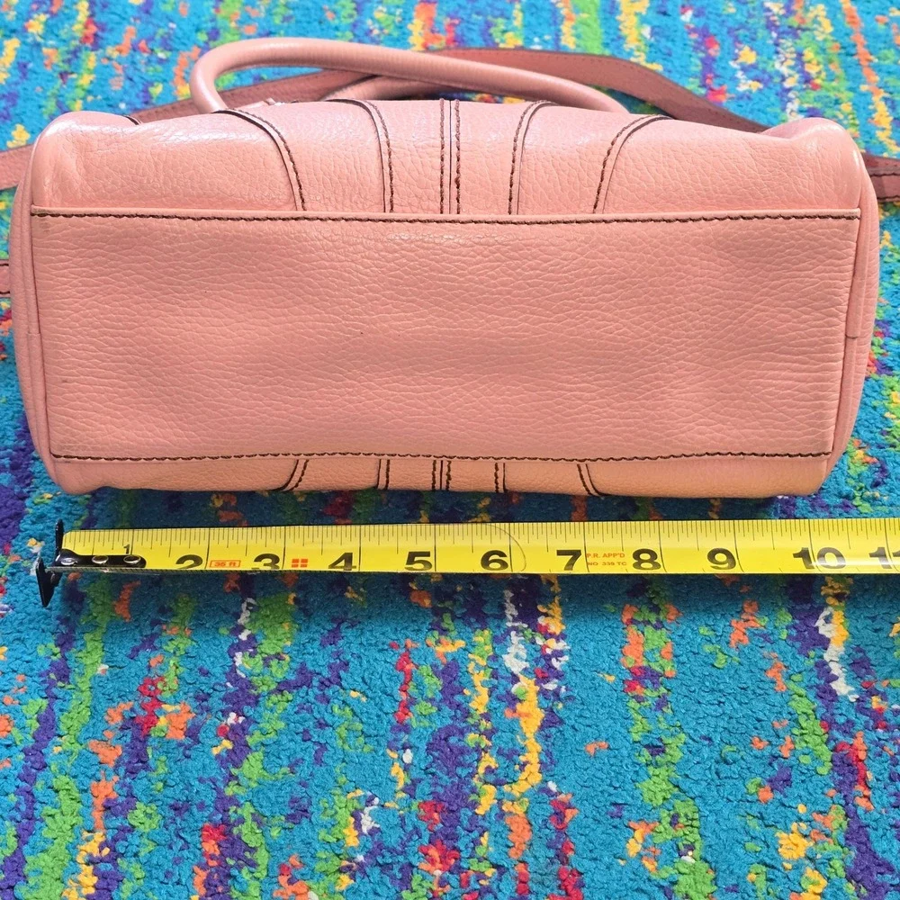 VTG Isabella Fiore Satchel Pink Pebbled Leather‎ Crossbody Handbag